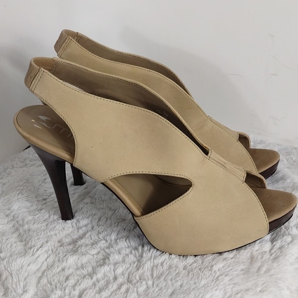 Moda International Suade Leather Open Toe Heels - Picture 6 of 6